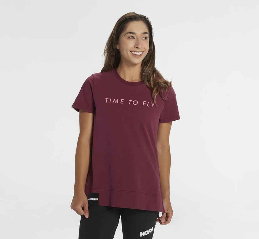 Hoka One One Womens Tee - Brand - Brown - NORU84125